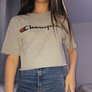 Gray champion crop top shirt